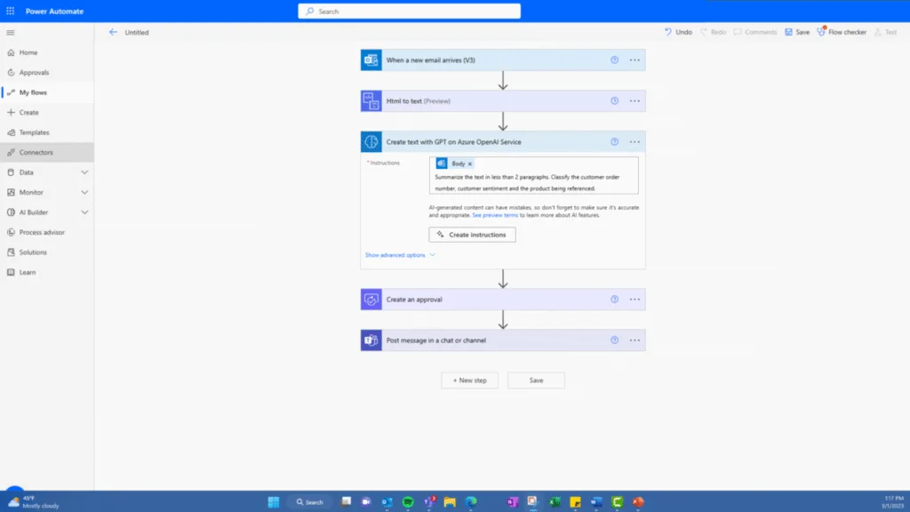 low-code development (Microsoft Power Automate)