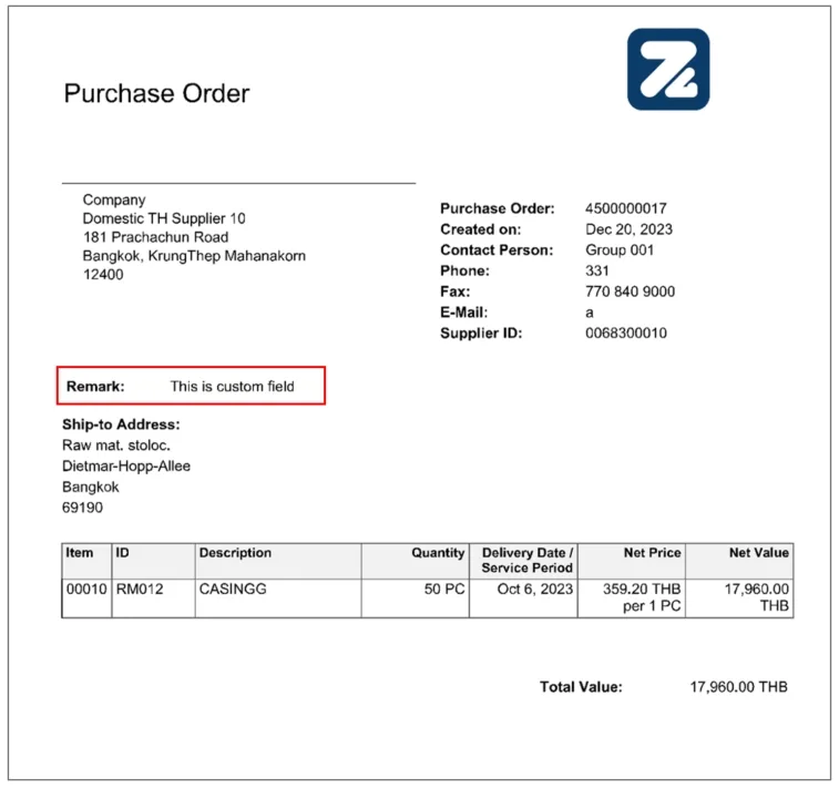 SAP S/4HANA Cloud with Key User Extensibility - Purchase Order