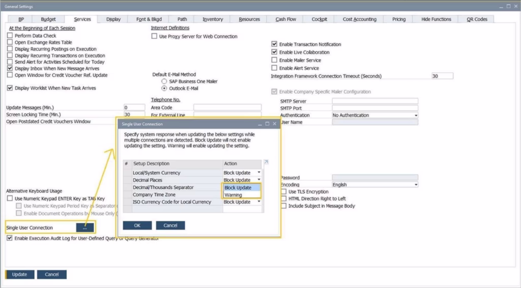 SAP B1 - Single User Connection