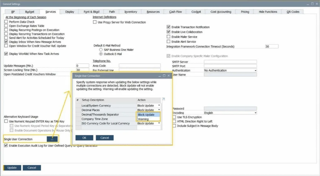 SAP B1 - Single User Connection