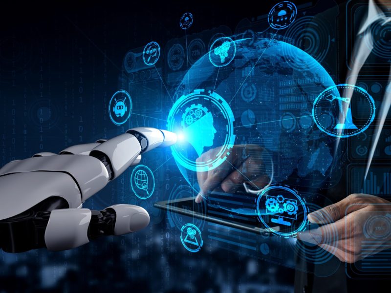 Future artificial intelligence robot and cyborg.